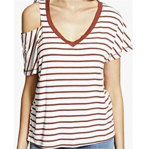 Sanctuary Desert Escape Striped Unique Single Cold Shoulder Top XS NWT